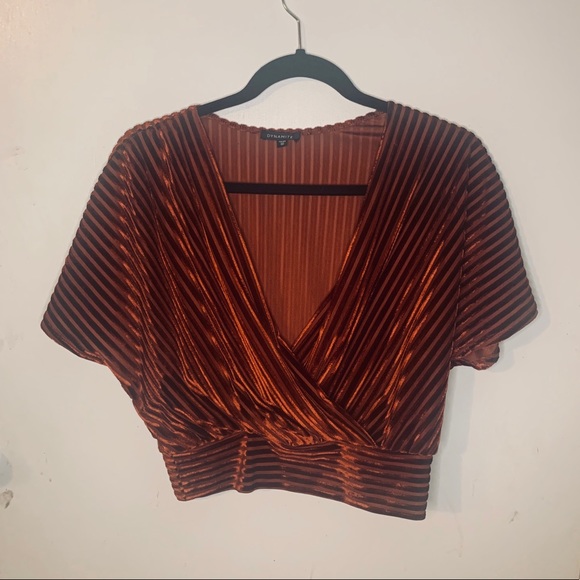 Burnt Orange Velvet Top - Picture 1 of 2